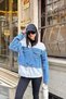 Women's Hooded Jean Detailed Sweatshirt |   Relaxed Fit Casual Stylish Top Mlb126 - 2