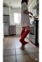 Wellsoft Plush Over-The-Knee Home Socks Long Socks Booties Winter Unisex Red - 2