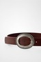 Vintage Faux Leather Belt with Antique Buckle Detail - 2