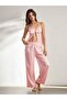 Women's Satin Front Buttoned Collar French Lace Detailed 2-Piece Pajama Set - 6