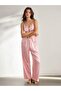 Women's Satin Front Buttoned Collar French Lace Detailed 2-Piece Pajama Set - 4
