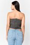 Women Straight Across Strapless Crop Top, Multicolor - 4