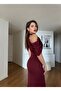 Women's Imported Scuba Fabric Belted Tassel Brooch Detail Lined Design Dress - 3