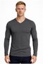 Men's Anthracite Melange Cotton Lycra Single Jersey Long Sleeve T-Shirt-D236