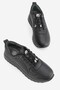 Women's Black Genuine Natural Leather Smart Lace-Up Orthopedic Shoes - 5