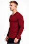 Men's Burgundy Cotton Lycra Single Jersey Long Sleeve T-Shirt-D236 - 2