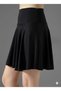 Black Women's High Waist Skirt with Shorts & Sports Skirt Stretchy Fabric - 2