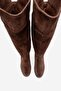 PETYA Brown Suede Genuine Leather Women's Knee-High Boots - 4
