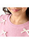 Girls Peplum Top with Bow Accent - Cotton Blend - Long Sleeves - Round Neck - 5