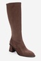 Paradis Brown Suede Women's Thick Heeled Boots - 5