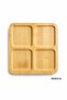 Bamboo Presentation Plate, 4-Compartment Square Presentation Plate, Snack Plate 20X20 cm - 2