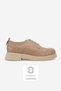 WOMEN'S BEIGE GENUINE NATURAL LEATHER LACE-UP OXFORD SHOES