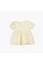 Ribbed A-line Dress with Round Neck and Tulle Skirt Detail - 2