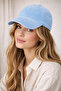 Corded Fabric Textured Velvet Hat with Pale Effect - Baby Blue - 3