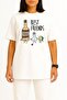 Oversized Tequila Salt and Lemon Is My Best Friend Chest B Printed Unisex T-Shirt - 2
