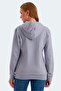 Comfortable Hooded Women's Sweatshirt with Pockets Gray - 2