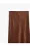 Fish Cut Slim Fit Midi Length Textured Satin Skirt - 5