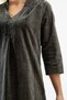 Velvet Snakeskin Patterned Pocket V-Neck 3/4 Sleeve Women's Dress - 6
