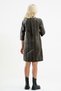 Velvet Snakeskin Patterned Pocket V-Neck 3/4 Sleeve Women's Dress - 5