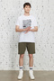 White Slim Fit Slim Fit Crew Neck Cotton Printed T-Shirt - 3