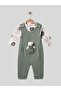 Baby Boys 2-Piece Romper Set with Salopet and Teddy Bear Patterned Bodysuit, Bear Embroidered Cotton - 8