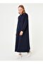 Zippered Hooded Long - Antique Navy Blue - - 2