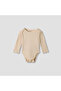 Round Neck Bodysuit with Snap Button Closure - Cotton - Long Sleeves - Set of 3 - 3
