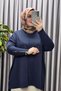 Women's Clothing Plus Size Sleeve Zipper Detail Corded Fabric Standard Size Knitwear Tunik - 6