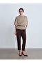 10838 Wool Blend Belted Boat Neck Sweater - Mink M. - 4