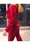 Y2K Velvet Rhinestone Tracksuit Set Bottom Top Set - 2