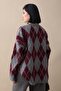 Baklava Pattern Burgundy Knitwear Sweater - 2