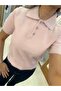Stone Button Polo Neck Short Sleeve Knitwear - 3