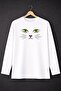 Unisex Cat Face Printed Regular Fit Long Sleeve T-Shirt - 3
