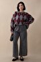 Baklava Pattern Burgundy Knitwear Sweater - 5