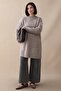 Embossed Striped Pattern Mink Knitwear Tunic - 4