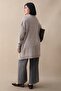Embossed Striped Pattern Mink Knitwear Tunic - 3