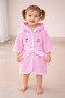 Elmaçocuk 198-12-25 Baby Girl Hooded Bathrobes 100% Cotton Towel with Rabbit Emblem Soft Absorbent 1/4 Years Old - 2
