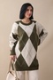 Baklava Pattern Knitwear Khaki Tunic - 4