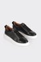 Black 100% leather men's sports shoes - 2