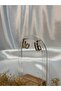 Mini Pearl Detailed Double-Sided Appearance Steel Earrings - 3