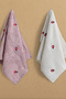 Lina 6-Piece 30X50, 100% Cotton Bamboo, Embroidered Kitchen & Hand Towel Set – Soft, Absorbent and Durable - 6