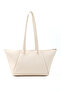 Cream Shk277 Faux Leather Single Compartment Zippered Hand, Arm, and Shoulder Bag - 3
