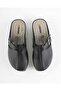 Women's Black Buckled Clog Slippers Closed Toe Perforated Comfortable Sole Daily Work Slipper - 7