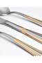 Prague Gold Decorated 6-Person 42-Piece Stainless Steel Cutlery Set with Box - 6