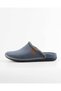 Men's House Slippers Plush Lined Winter Closed Toe Non-Slip Sole Daily Comfortable Sabo Slippers Navy Blue - 2