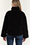 Regular Fit Stand Collar Effect Velvet Coat Coat Ew001464 Af14361 Uc001 - 3