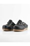 Women's Black Buckled Clog Slippers Closed Toe Perforated Comfortable Sole Daily Work Slipper - 6