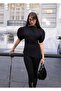 Elegant Asymmetrical Blouse with Balloon Sleeve Detail