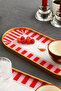 Love Birds Bird Patterned Glass Serving Tray-Plate Gold 2 Pieces 12x30 cm - 3