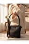 Black Minimalist Scarf Detailed Handbag